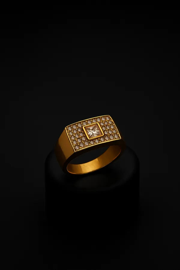 Centralized pearl with full of diamond ring for boys & Men