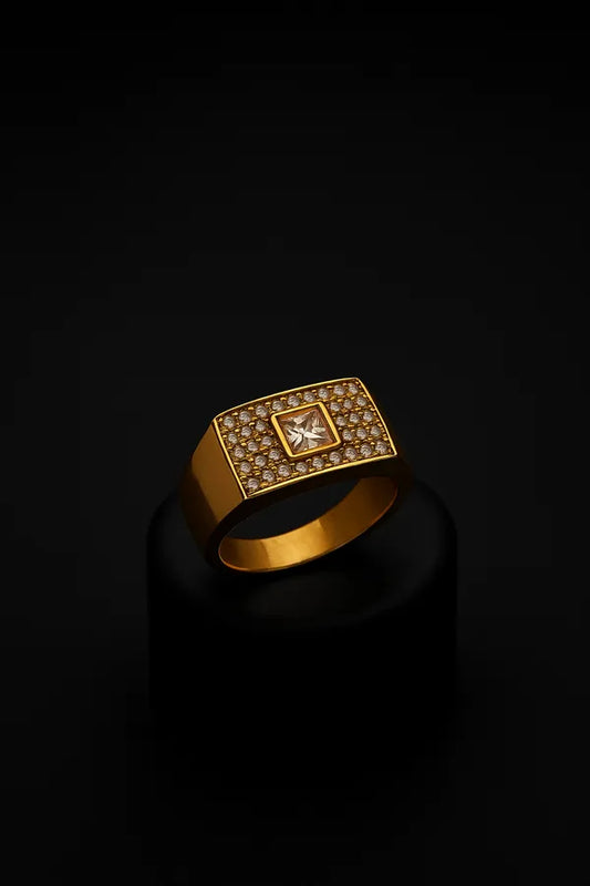 Centralized pearl with full of diamond ring for boys & Men