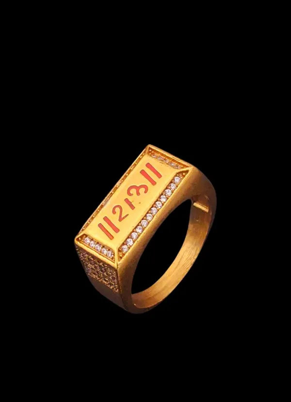 Ram in Hindi in Rectangle Diamond Ring for Men & Gents