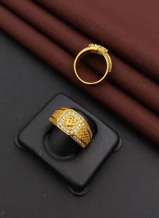 Om in Square shape Diamond Ring