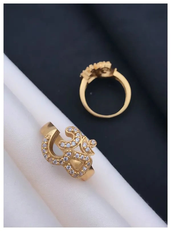 Om diamond shape cutout ring for Men & Boys