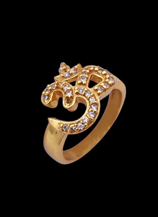 Om diamond shape cutout ring for Men & Boys