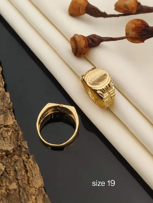 Real Gold Shiner Diamond with unique Dull Soll Ring for Men & Boys