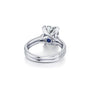 Common : Ophira antique cushion lab diamond ring macro product photo with sparkling details