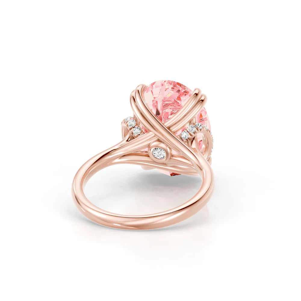 Common :: close up 9.54 carat pink oval diamond ring luxury bridal jewelry