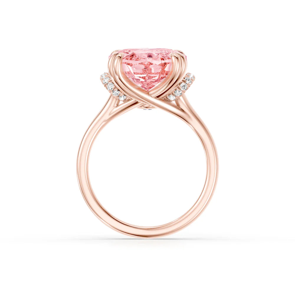 Common :: luxury pink oval lab grown diamond engagement ring oversized statement ring