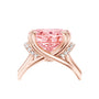 Common :: fancy pink oval diamond engagement ring IGI certified statement ring