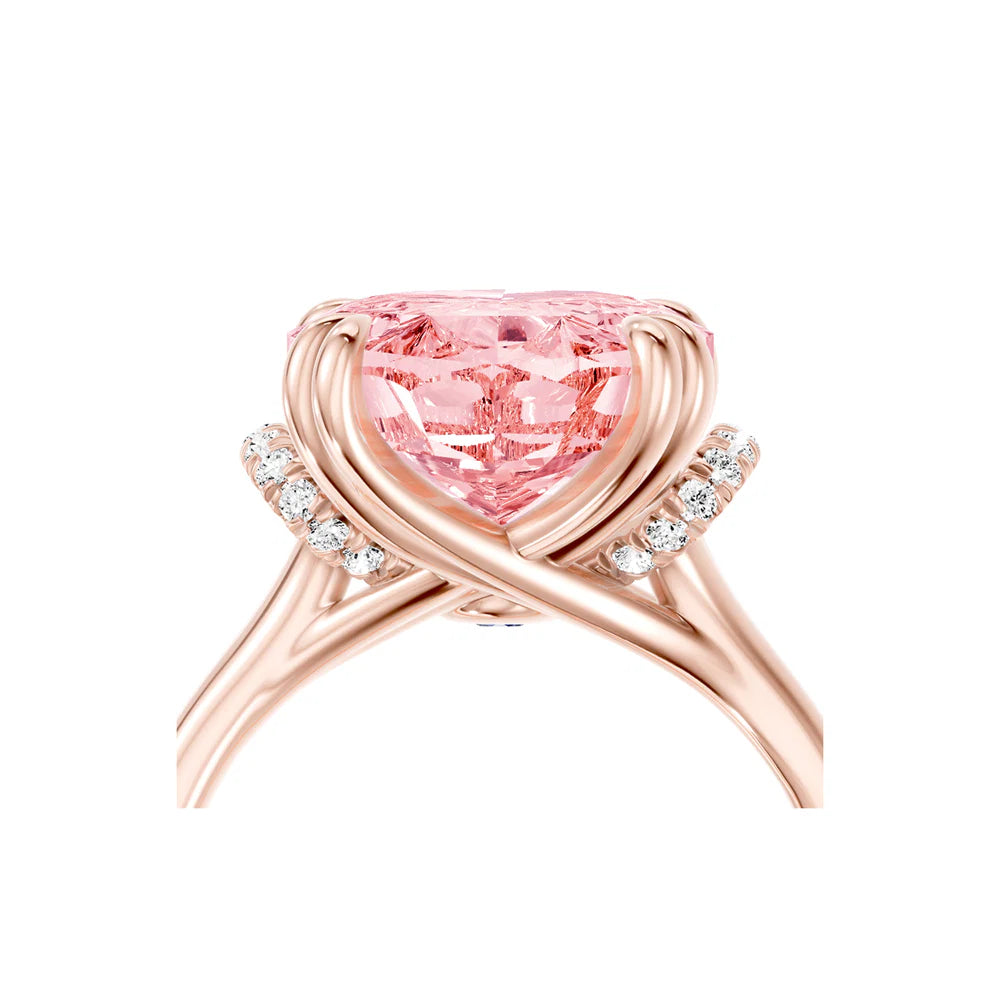Common :: fancy pink oval diamond engagement ring IGI certified statement ring