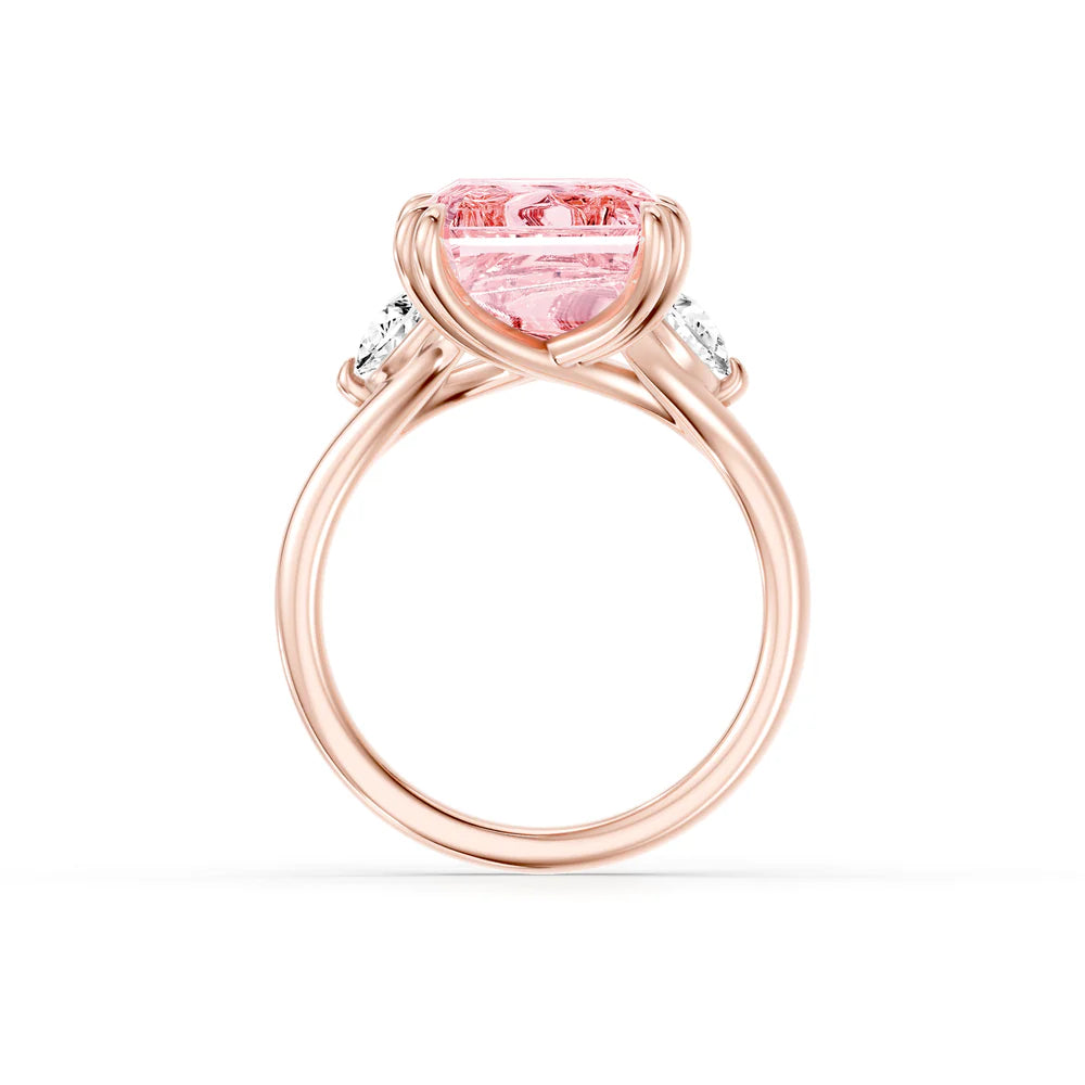 Common :: fancy pink emerald diamond trilogy ring IGI certified luxury jewelry