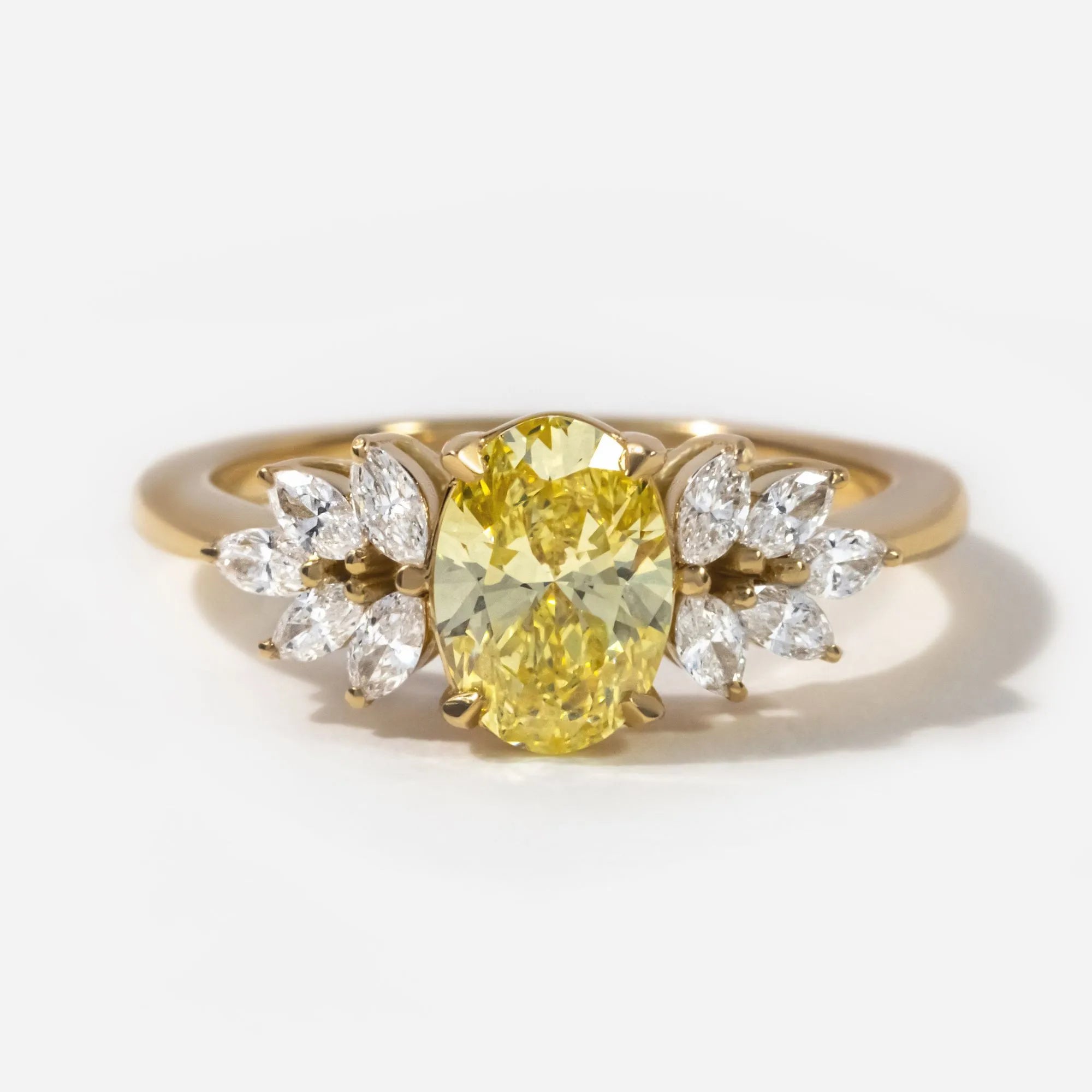 Common :: Norentique 1ct yellow oval lab grown diamond engagement ring IGI certified