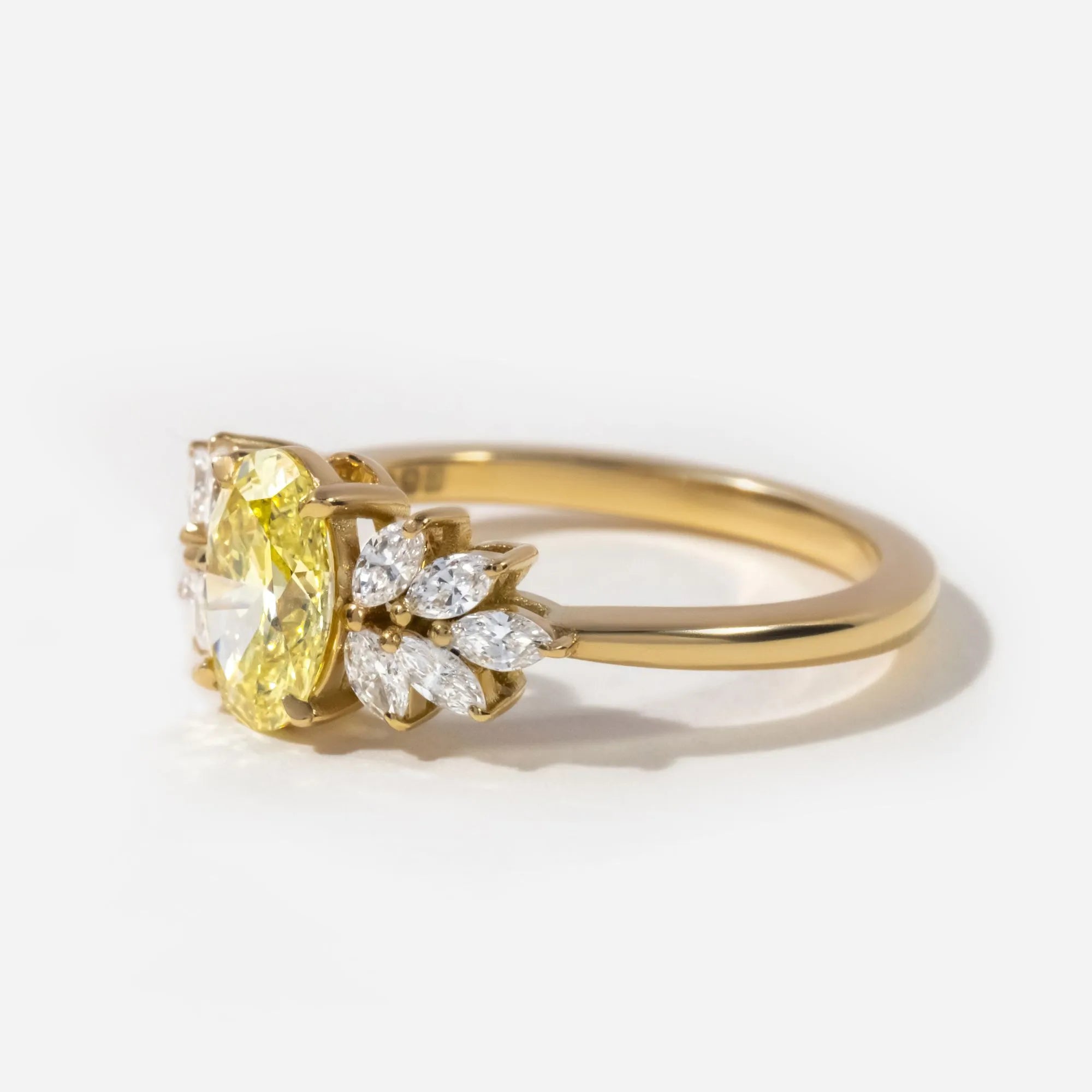 Common :: yellow oval lab grown diamond solitaire ring luxury engagement ring