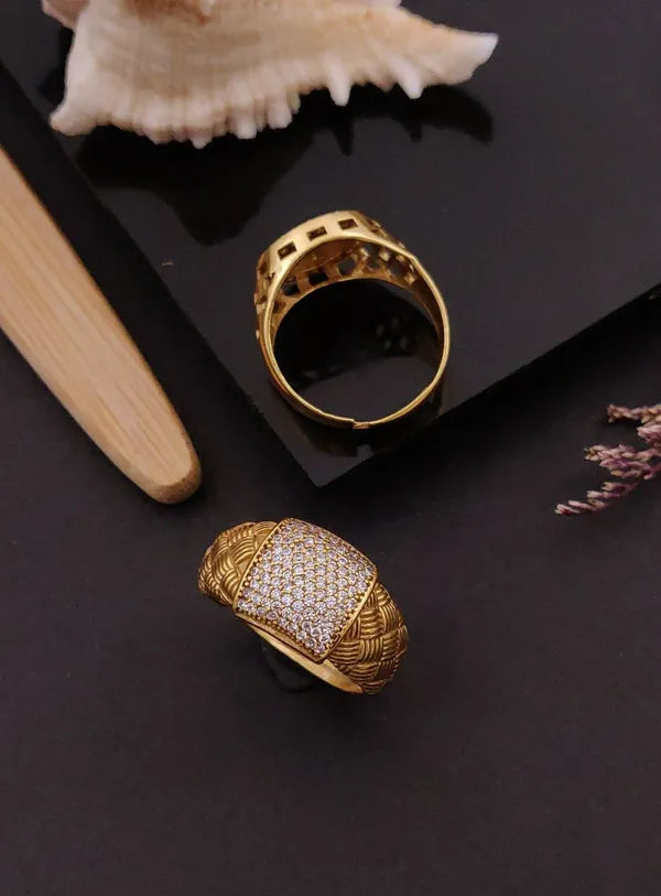 Rajwadi Ring with Premium Quality Diamonds for Boys & Men