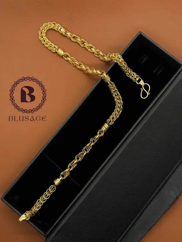 Ring Into Ring Best Quality Elegant Design Gold Plated Chain For Men