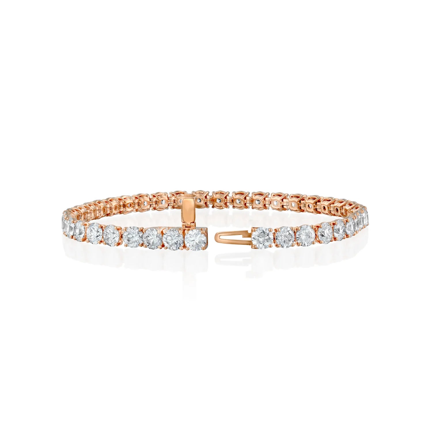 rose :: 9ct lab grown diamond tennis bracelet round brilliant diamonds