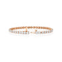 rose :: 7ct lab grown diamond tennis bracelet round brilliant diamonds
