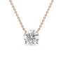 rose :: romantic rose gold solitaire necklace with shimmering round lab diamond