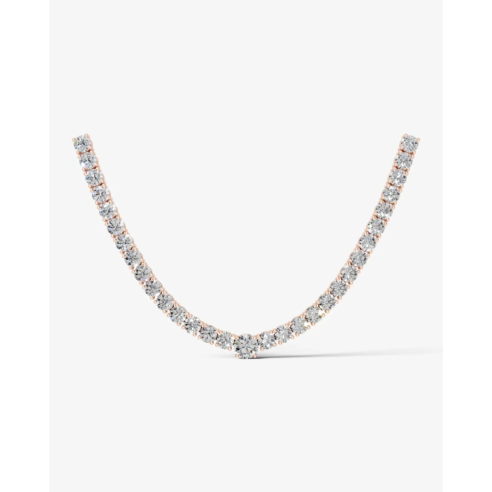 rose :: round lab grown diamond necklace IGI certified luxury collier