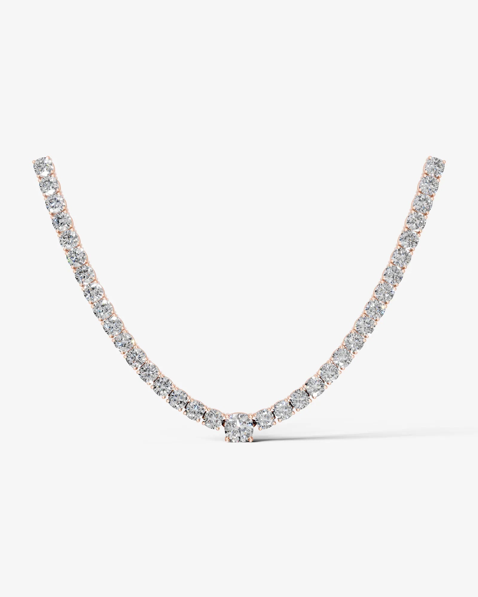 rose :: luxury square cushion diamond necklace for women high jewelry design