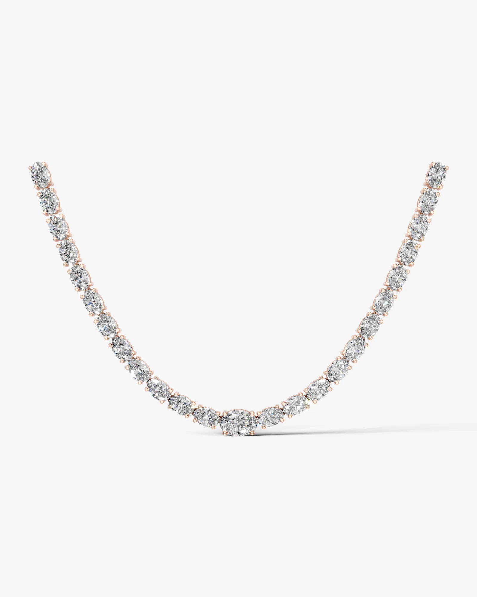 rose :: oval lab grown diamond necklace IGI certified luxury collier