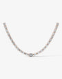rose :: emerald cut lab grown diamond rivière necklace four prong setting