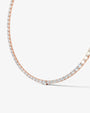 rose :: oval brilliant lab grown diamond rivière necklace four prong setting