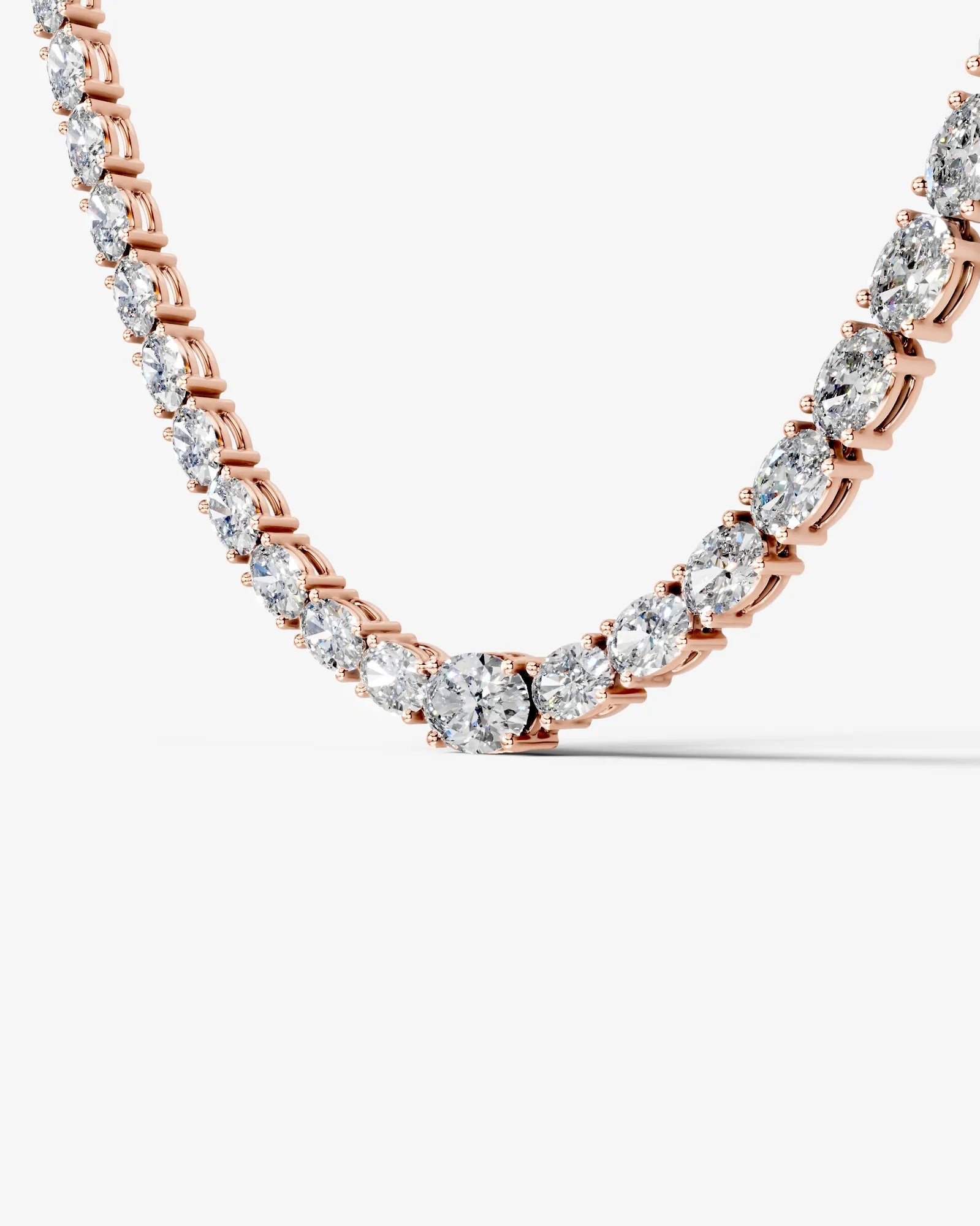 rose :: luxury oval diamond necklace for women high jewelry design