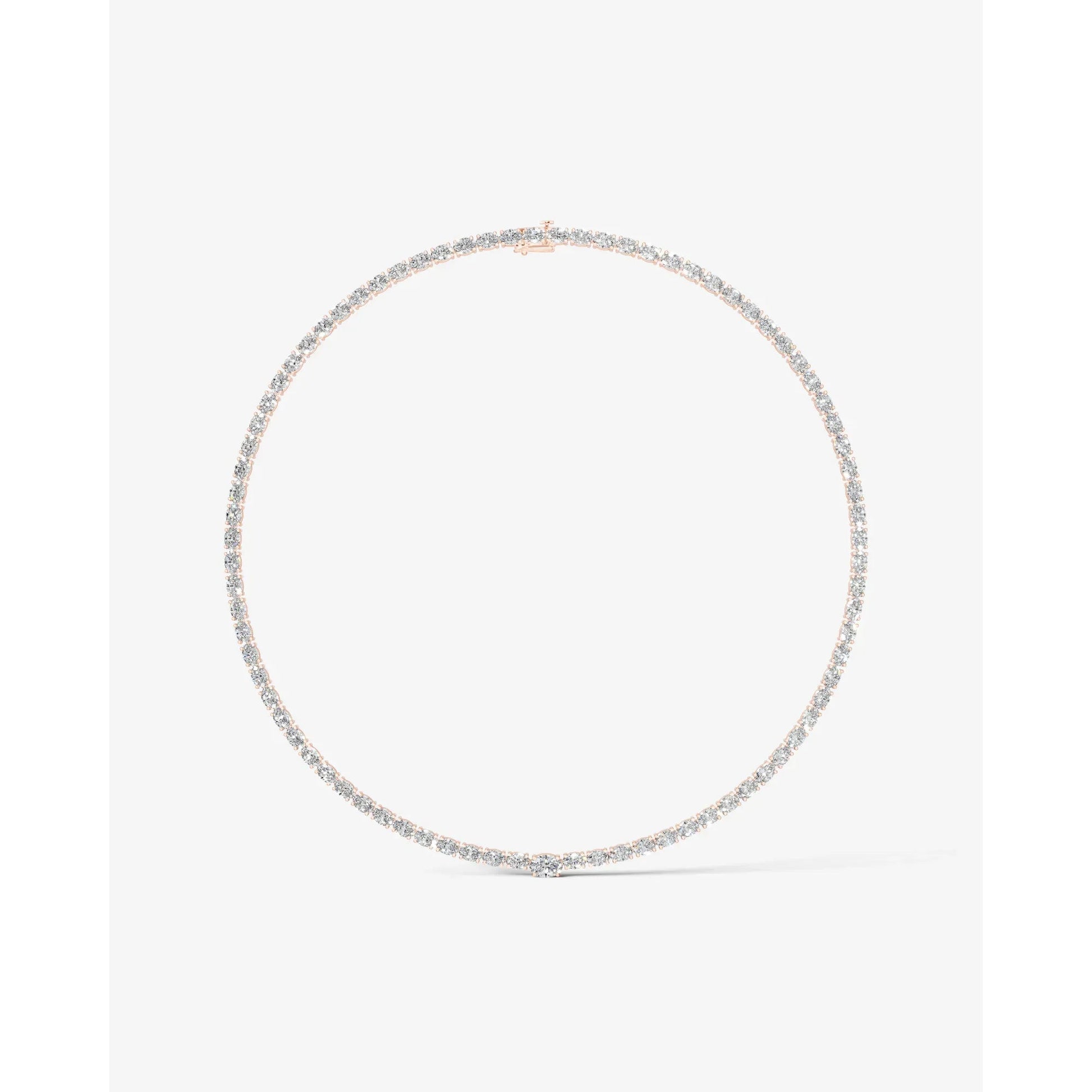 rose :: statement oval lab grown diamond necklace rose gold