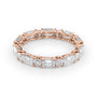 Rose :: Calmorae 3.2ct alternating emerald and round lab grown diamond eternity ring IGI certified rose gold