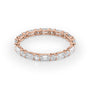Rose :: Calmorae 1.5ct alternating emerald and round lab grown diamond eternity ring IGI certified rose gold