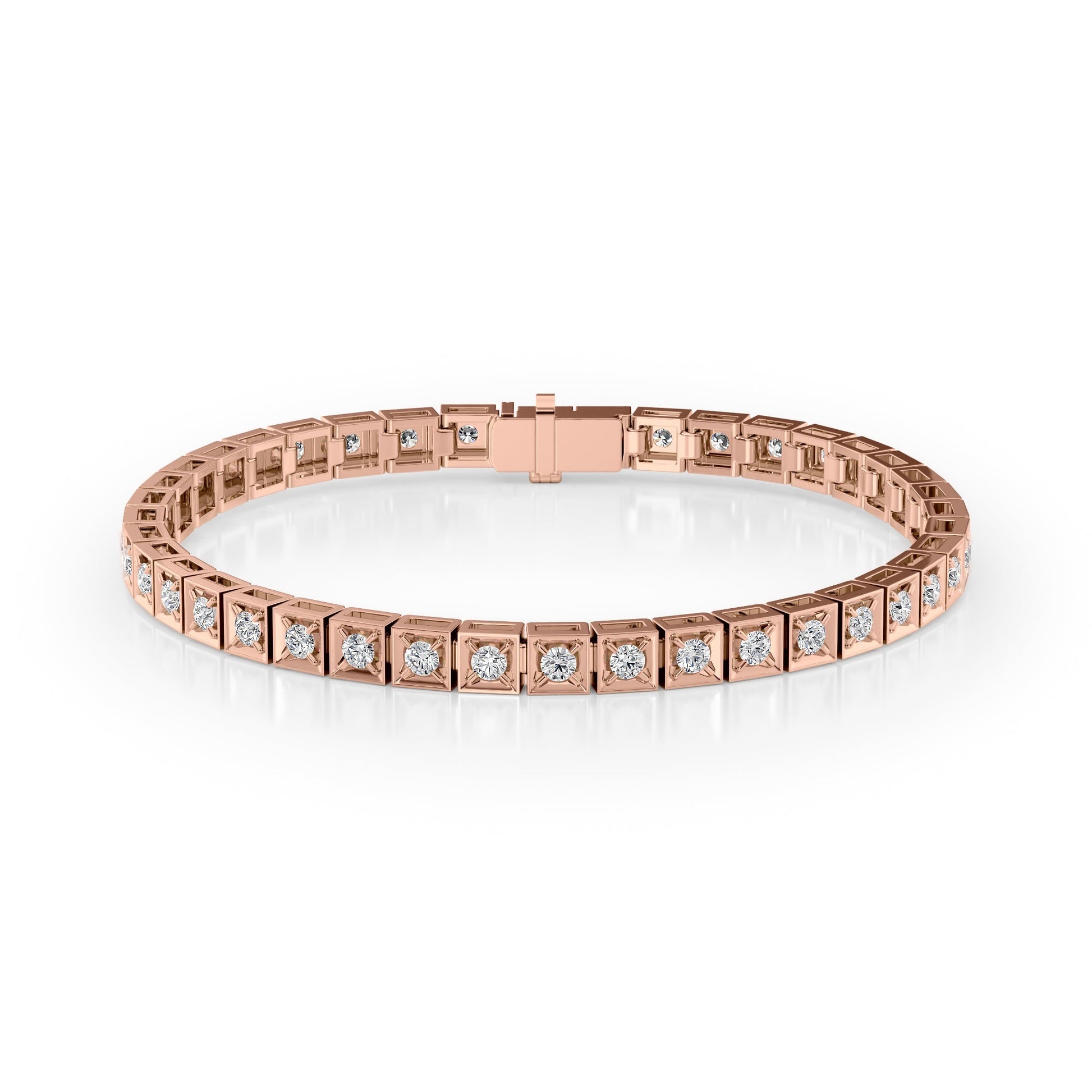 rose :: 2 carat chocolate style round lab grown diamond tennis bracelet IGI certified