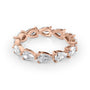 Rose :: Orvellae 2.5ct pear east west lab grown diamond eternity ring IGI certified rose gold wedding band