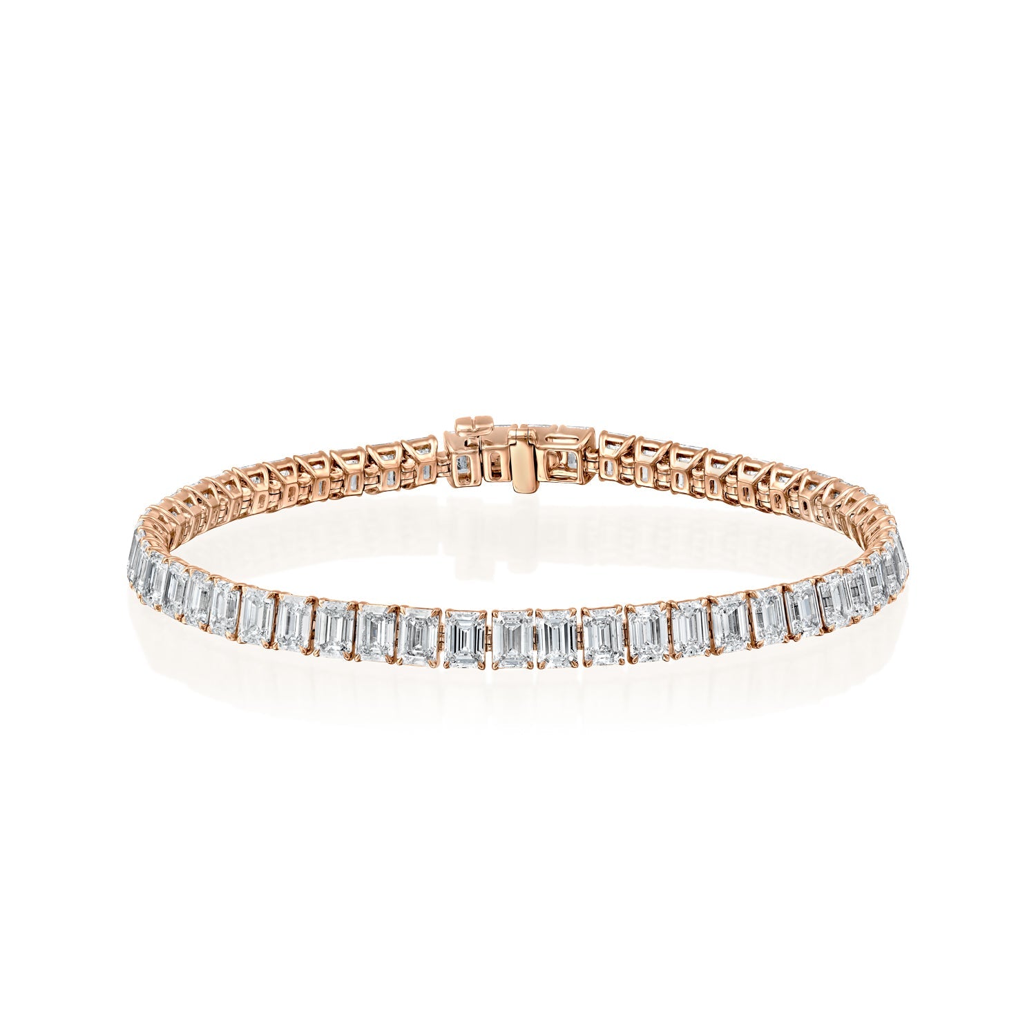 rose :: 10 carat emerald lab grown diamond tennis bracelet IGI certified