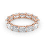 Rose :: Lunentia 4ct east west radiant u prong lab grown diamond eternity ring IGI certified rose gold ultra luxury band