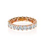 Rose :: Zenvellae 3ct cushion lab grown diamond eternity ring IGI certified rose gold wedding band