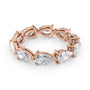 Rose :: Orvellae 3.5ct pear east west lab grown diamond eternity ring IGI certified rose gold luxury wedding band