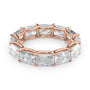 Rose :: Lunentia 6ct east west radiant u prong lab grown diamond eternity ring IGI certified rose gold ultra luxury band