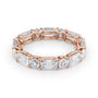 Rose :: Calmorae 4.2ct alternating emerald and round lab grown diamond eternity ring IGI certified rose gold luxury band