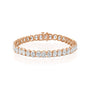 rose :: 20 carat oval lab grown diamond tennis bracelet IGI certified
