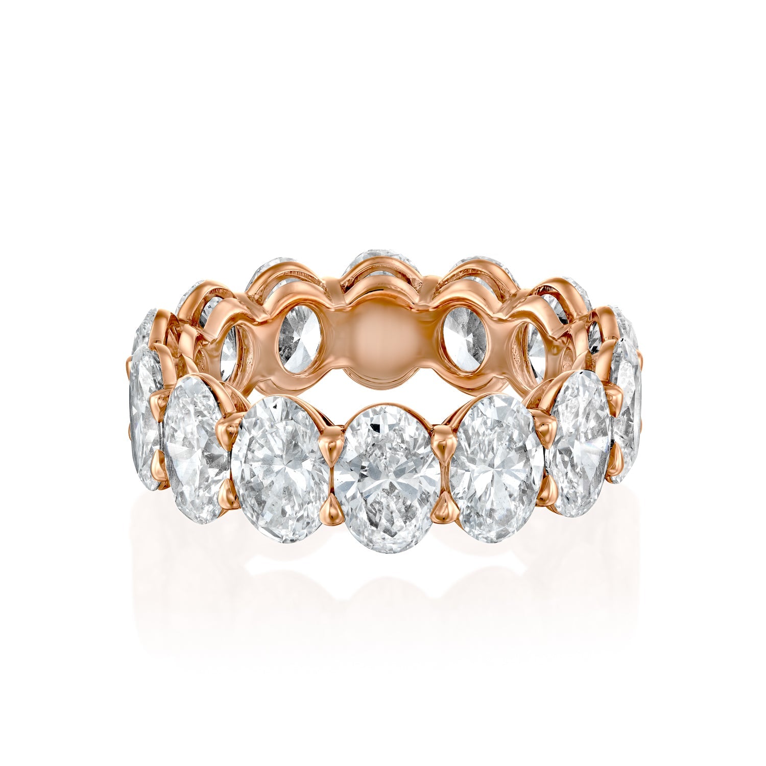 Rose :: Norentia 3ct oval lab grown diamond eternity ring IGI certified rose gold wedding band