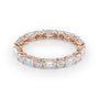 Rose :: Calmorae 2.6ct alternating emerald and round lab grown diamond eternity ring IGI certified rose gold