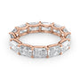 Rose :: Lunentia 5ct east west radiant u prong lab grown diamond eternity ring IGI certified rose gold ultra luxury band