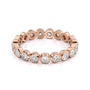 Rose :: Seriquea 1ct round bezel lab grown diamond eternity ring IGI certified rose gold wedding band
