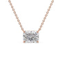 rose :: elegant radiant cut diamond pendant necklace in rose gold