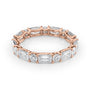 Rose :: Calmorae 3.5ct alternating emerald and round lab grown diamond eternity ring IGI certified rose gold