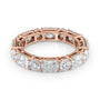 Rose :: Elvique 4.6ct alternating radiant and round lab grown diamond eternity ring IGI certified rose gold ultra luxury band