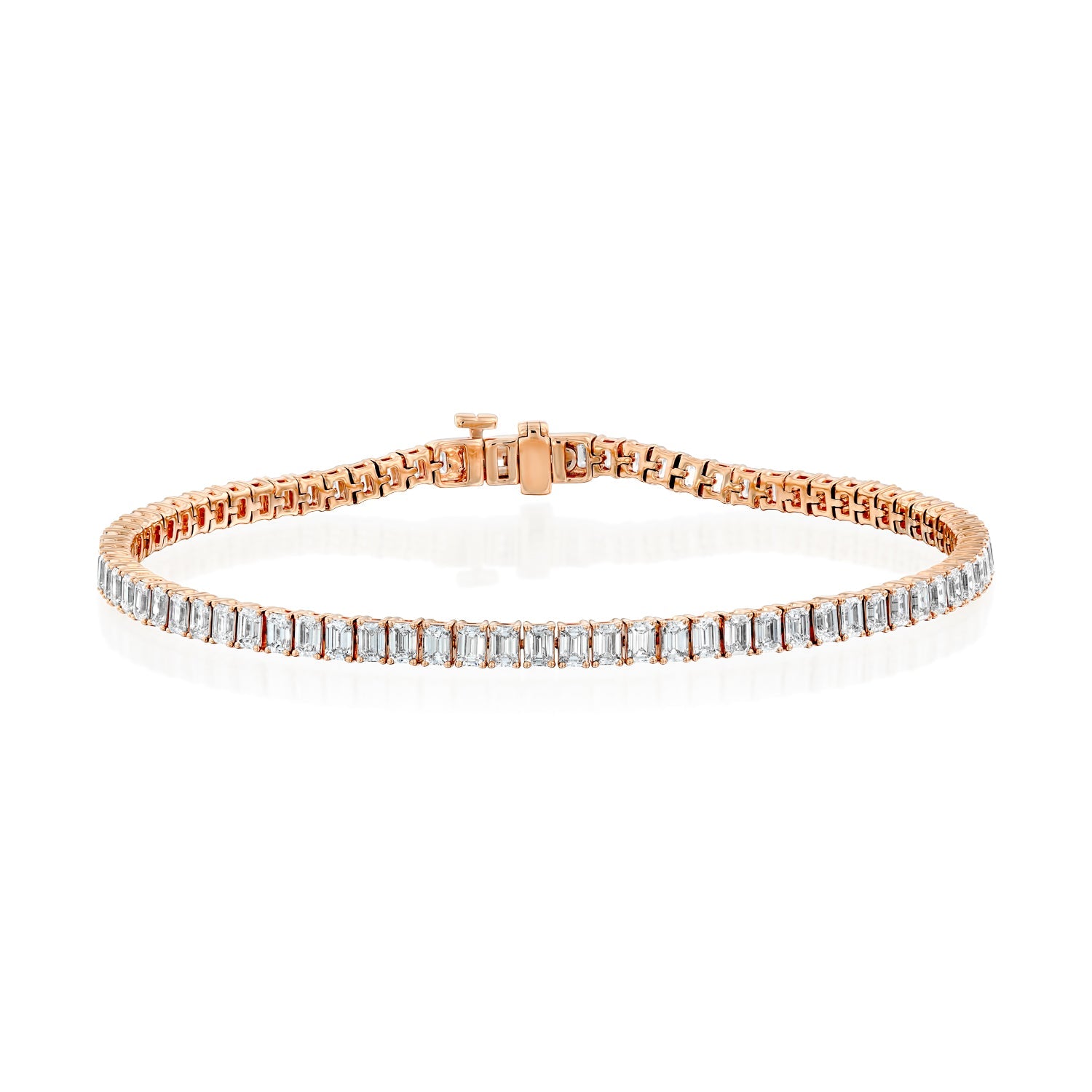 rose :: 4 carat emerald lab grown diamond tennis bracelet IGI certified