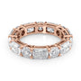 Rose :: Elvique 5.7ct alternating radiant and round lab grown diamond eternity ring IGI certified rose gold ultra luxury band