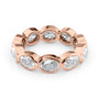 Rose :: Velmiquea 4ct oval east west bezel lab grown diamond eternity ring IGI certified rose gold ultra luxury band