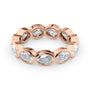 Rose :: Velmiquea 3.3ct oval east west bezel lab grown diamond eternity ring IGI certified rose gold luxury band