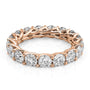 Rose :: Velorique 4ct round trellis lab grown diamond eternity ring IGI certified rose gold ultra luxury band